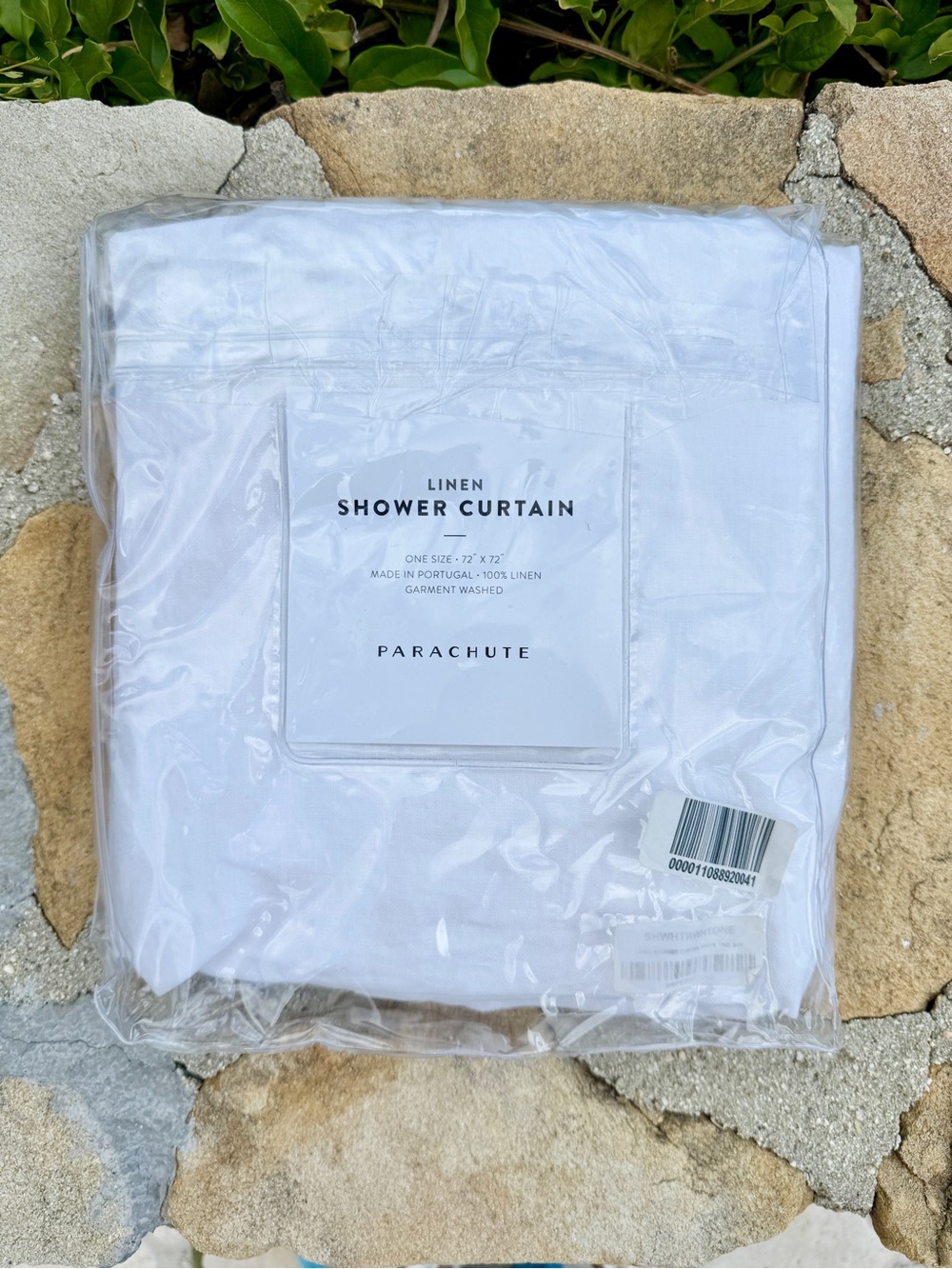 Parachute White Linen Shower Curtain 72x72 New in Package 100% Linen